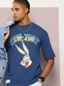Kook N Keech Looney Tunes Printed Drop-Shoulder Sleeves Oversized T-shirt