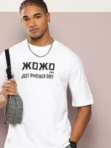 Kook N Keech Typography Printed Drop-Shoulder Sleeves Pure Cotton Oversized T-shirt