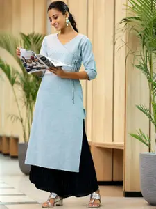 Libas Floral Yoke Design Cotton Straight Kurta