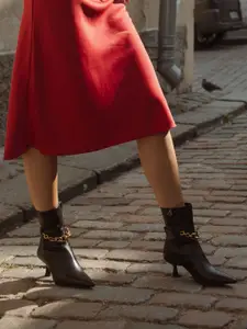 Saint G Women Solid Embellished Kitten Heel Boots