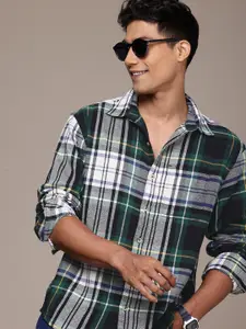 WROGN Comfort Fit Checked Pure Cotton Casual Shirt