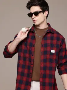 WROGN Oversized Fit Opaque Checked Casual Shirt