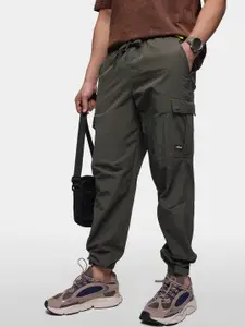 FCUK Men Relaxed Fit Cargo Parachute Joggers
