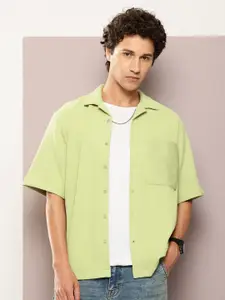 Kook N Keech Men Premium Cuban Collar Relaxed Fit Casual Shirt