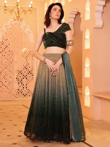 PURVAJA Embellished Sequinned Ready to Wear Lehenga & Unstitched Blouse With Dupatta
