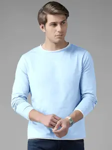 AUSK Men Solid Round Neck Cotton T-shirt