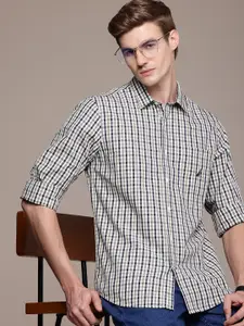 Nautica Men Smart Slim Fit Checked Pure Cotton Casual Shirt