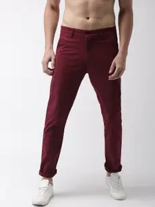 HIGHLANDER Men Maroon Slim Fit Chinos