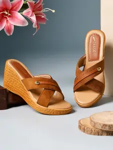 TRASE Women Suede Wedge Heels Sandals