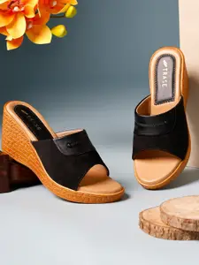 TRASE Women Suede Wedge Heels Sandals