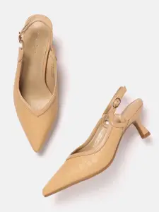 Allen Solly Croc Textured Slim Heel Mules