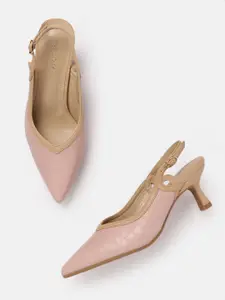 Allen Solly Croc Textured Slim Heel Mules