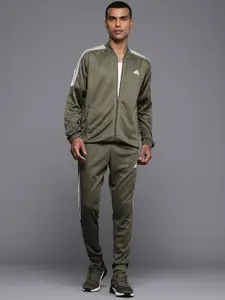 ADIDAS Striped Detail Drop-Shoulder Sleeves 3S Plain Jacket with Joggers