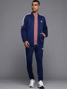 ADIDAS Striped Detail Drop-Shoulder Sleeves 3S Plain Jacket with Joggers