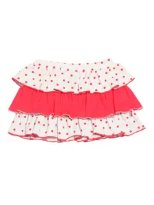 Nino Bambino Girls Red Layered Skirt