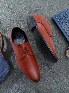 SHUAN Men Lace-Ups Leather Formal Oxfords