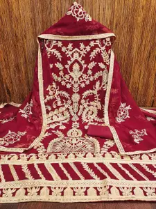 Maroosh Floral Embroidered Unstitched Dress Material