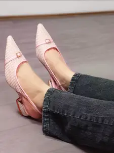 Carlton London Women Printed Pointed Toe Party Kitten Sandals Heels