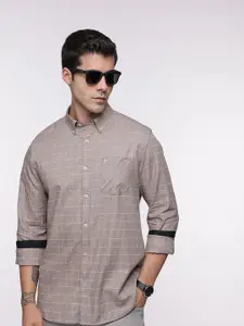 French Connection Windowpane Checks Twill Weave Casual Shirt