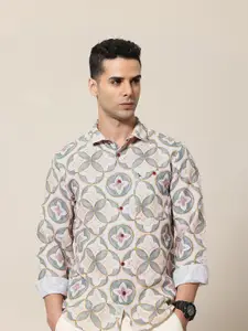 Mr Bowerbird Premium Tailored Fit Floral Printed Casual Shirt