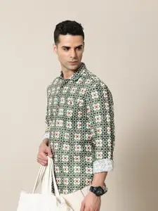 Mr Bowerbird Premium Tailored Fit Printed Casual Shirt