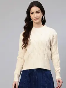 One Femme Cable Knit Woollen Pullover