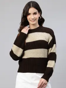 One Femme Striped Woollen Pullover