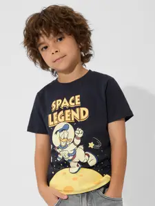 The Souled Store Boys Graphic Printed Round Neck Cotton T-Shirt