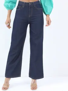 Tokyo Talkies Women Solid Flared Stretchable Mid-Rise Jeans