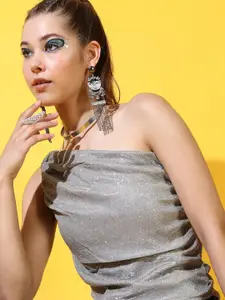 Tokyo Talkies Women Shimmer One Shoulder Top