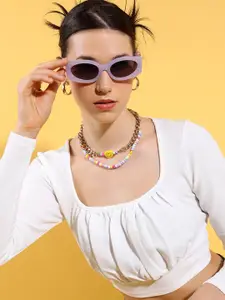 Tokyo Talkies Women Solid Scoop Neck Top