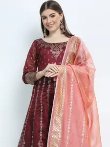 Vishudh Ethnic Motifs Printed A-Line Maxi Dress