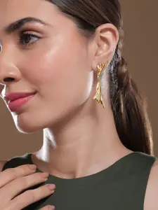 Rubans 22K Gold-Plated Stainless Steel Tarnish-Free Waterproof Demi-Fine Drop Earrings