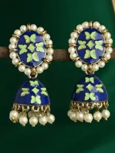Fida Gold-Plated Beaded Dome Shaped Jhumkas