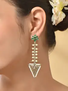 Fida Gold-Plated Pearls Beaded Floral Drop Earrings