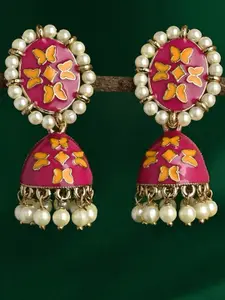 Fida Gold-Plated Artificial Beaded Floral Jhumkas