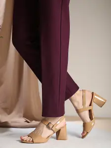 Inc 5 Round Toe Block Sandals with Buckles