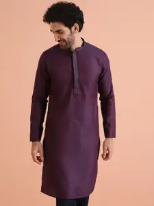 KISAH Men Jacquard Regular Fit Ethnic Motifs Kurta