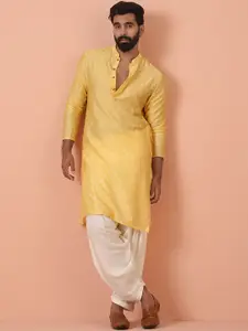 KISAH Men Zari Regular Fit Self Design Kurta Patiala Set