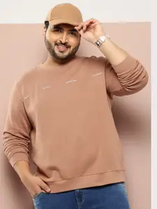 Sztori Plus Size Typography Printed Sweatshirt