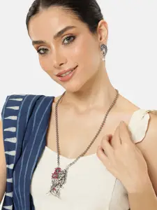 AITIHYA Brass Silver-Plated Handcrafted Necklace