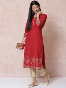 Rangriti Geometric Printed Straight Kurta