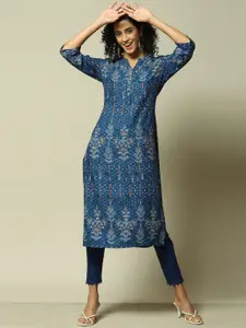 Rangriti Ethnic Motifs Printed Straight Kurta