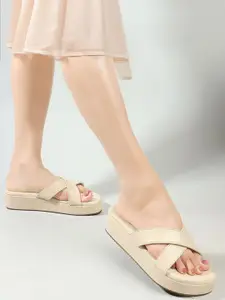 Lavie Women Solid Open Toe Flats