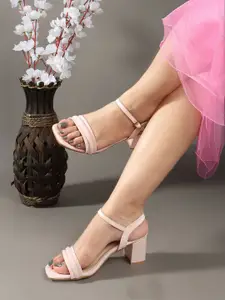 DressBerry women Textured Party Block Sandals with Tassels