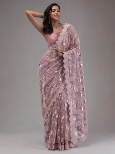 Trendmalls Embellished Sequinned Net Heavy Work Saree