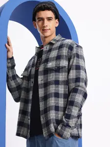 Aeropostale  Checked Knitted Relaxed Fit Pure Cotton Casual Shirt