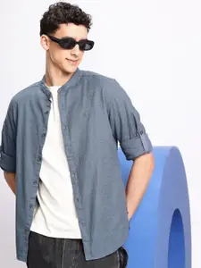 Aeropostale Mandarin Collar Opaque Pure Cotton Casual Shirt