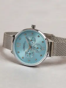 French Connection Women Embellished Dial & Stainless Steel Analogue Watch FCN068SM-Blue
