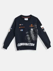 Monte Carlo Boys Cotton Graphic & Typography Printed Sweatshirt